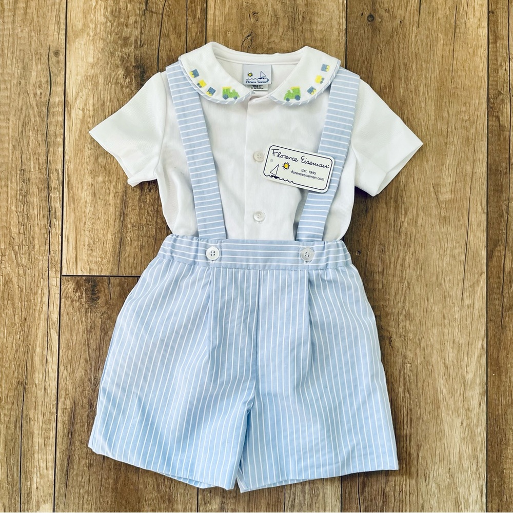 NWT Florence Eiseman Seersucker Suspender
Short and Shirt Set - 24 Months